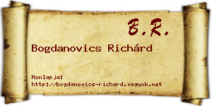 Bogdanovics Richárd névjegykártya
