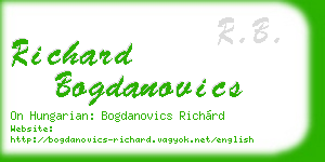 richard bogdanovics business card